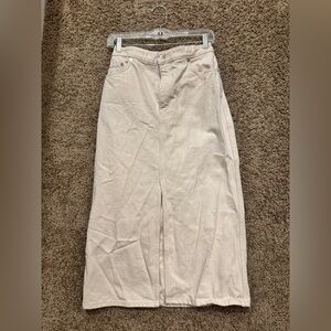 & Other Stories White/Cream Buttoned Denim Skirt
